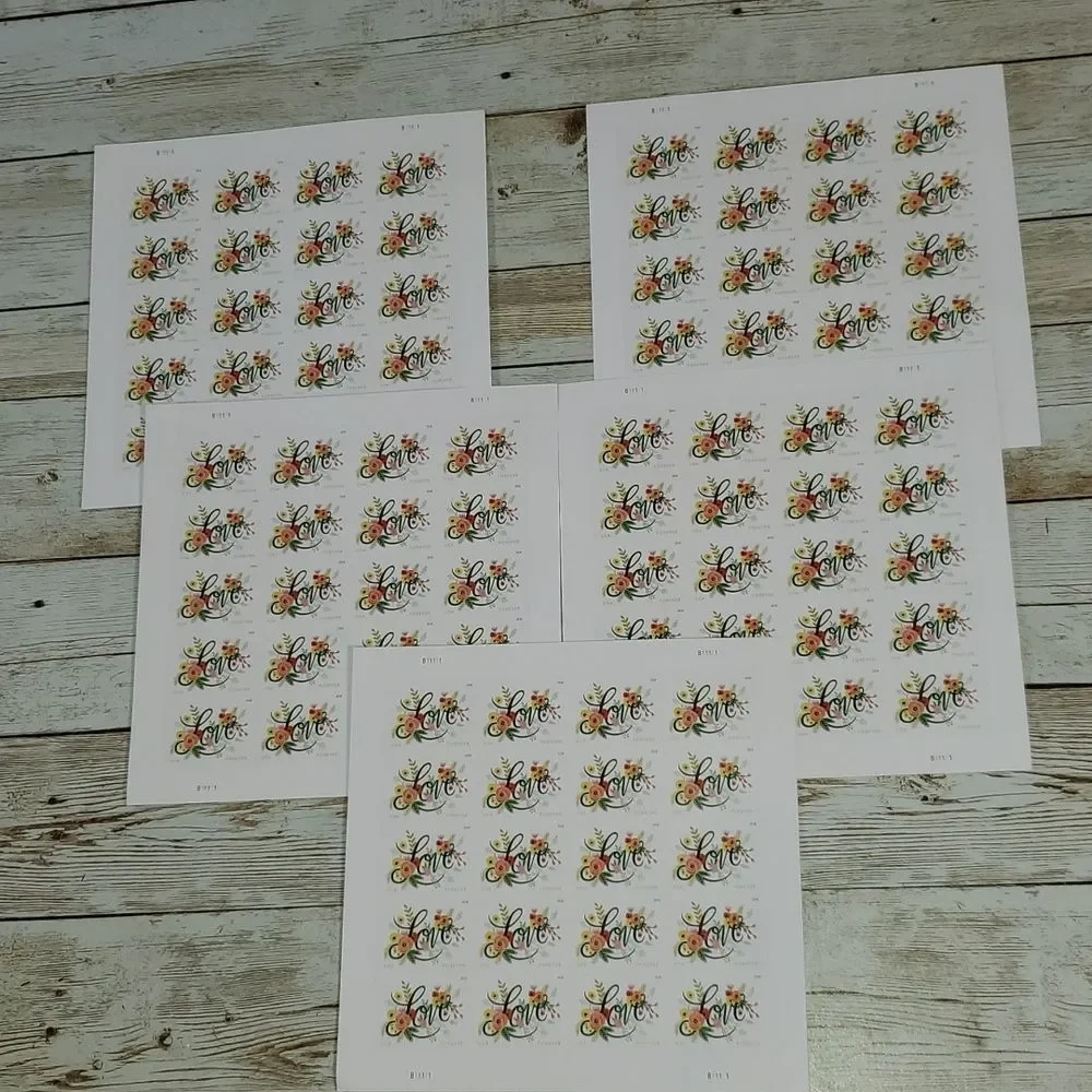 100 Love Flourishes 2018 Forever Postage‎ Stamps USPS Valentines Wedding Party